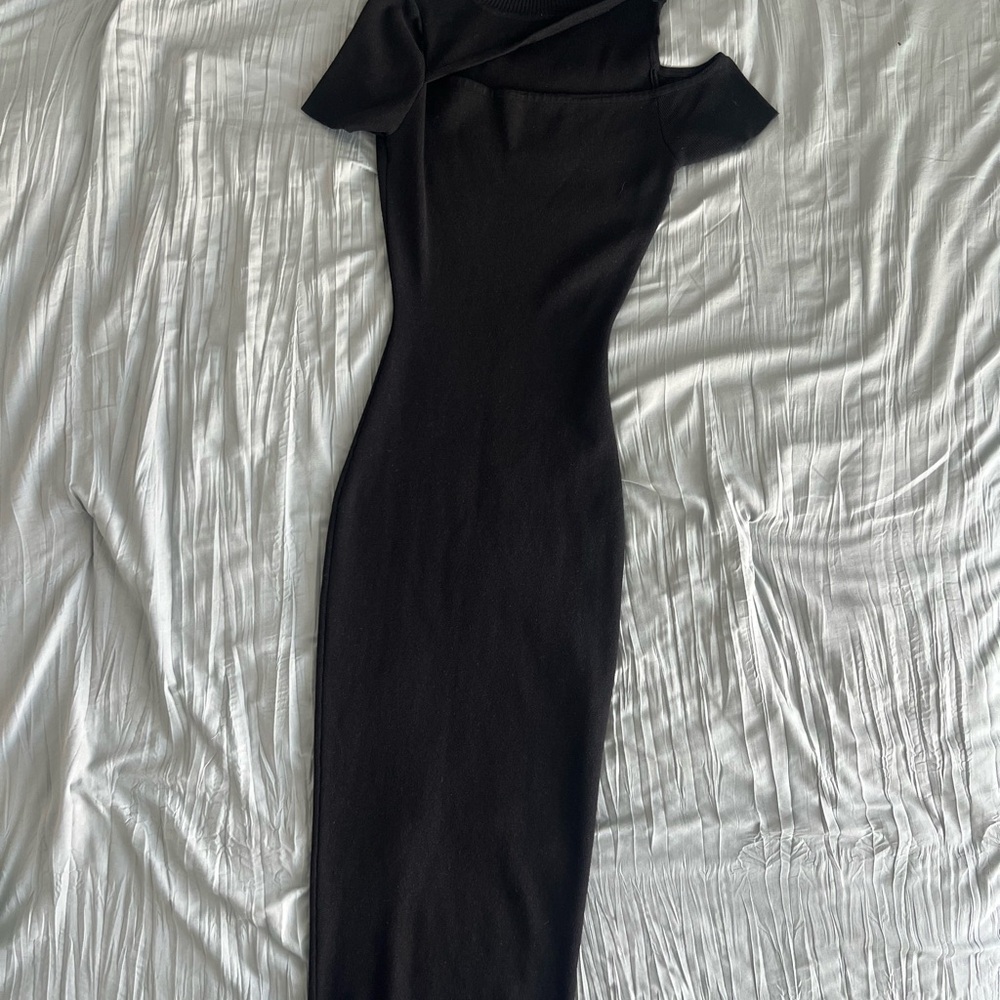 Elegant Asymmetrical Black Dress